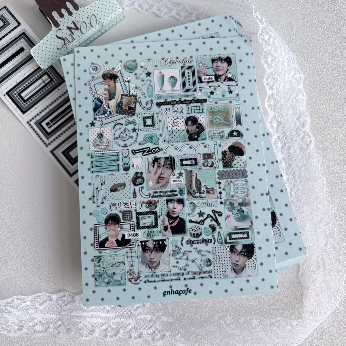 mint choconoo sticker sheet 🍫⋆˚࿔