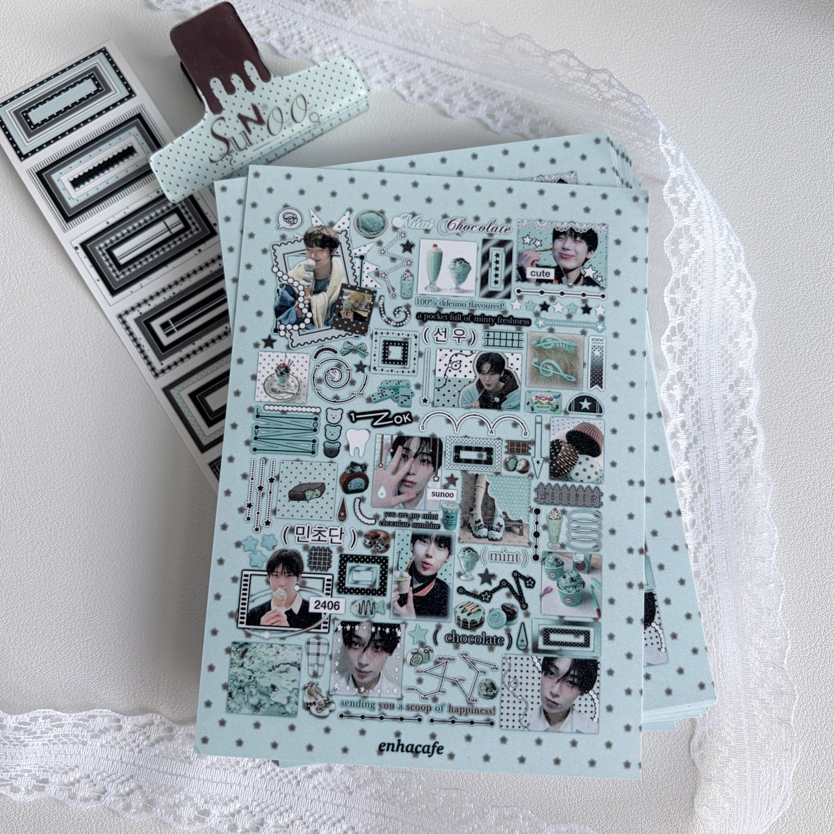 mint choconoo sticker sheet 🍫⋆˚࿔