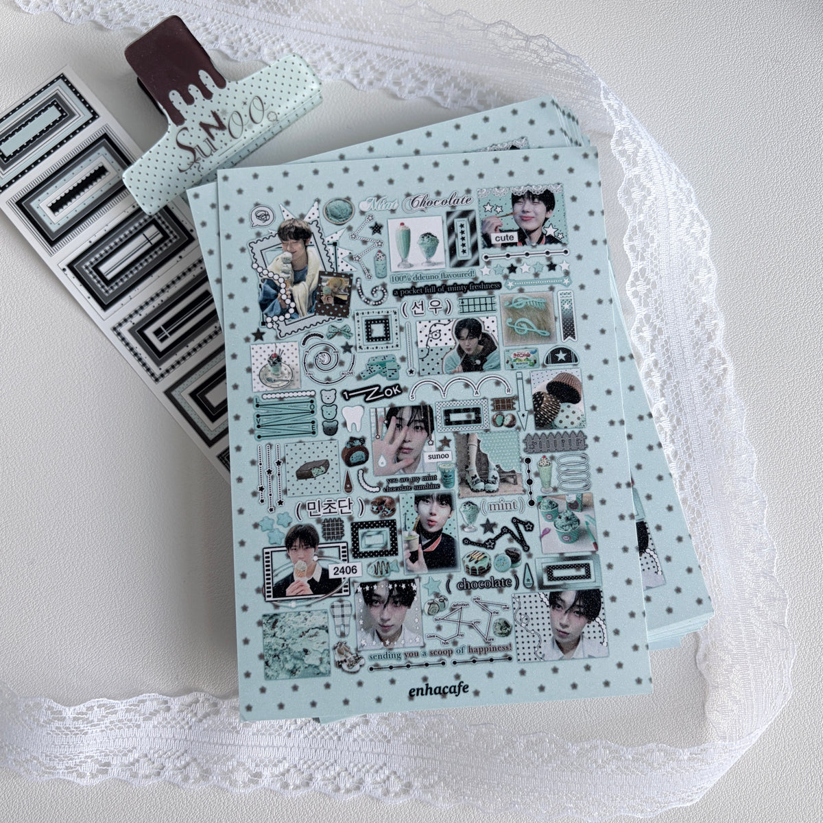 mint choconoo sticker sheet 🍫⋆˚࿔